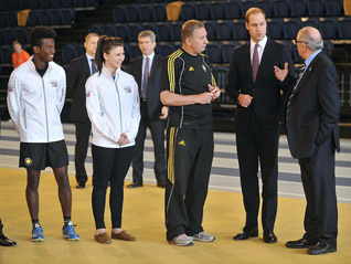 The Duke of Cambridge (second from right) with young Glasgow 2018 ambassadors (Glasgow 2018 photo)