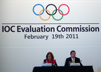 Commission Chairperson Gunilla Lindberg (left) and Gilbert Felli field questions at final press conference