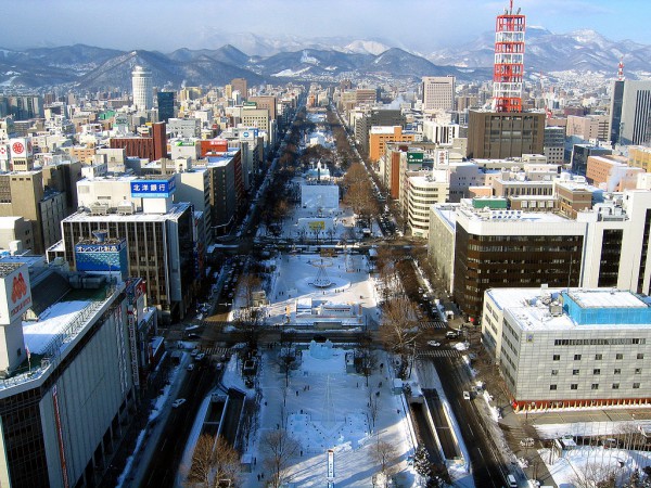 View of the Odori Park during the Sapporo Snow Festival