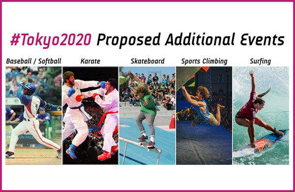 Five new sports were recommended for inclusion by Tokyo 2020