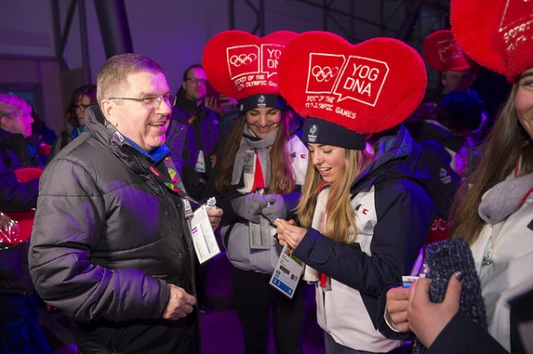 IOC President Thomas Bach enjoys Winter Youth Olympic Games in Lillehammer, Norway (IOC Photo)