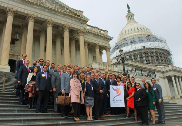 In Washington D.C., California Congressmembers announced a bipartisan US House of Representatives resolution in support of Los Angeles’ bid for the 2024 Olympic and Paralympic Games (LA 2024 Photo)