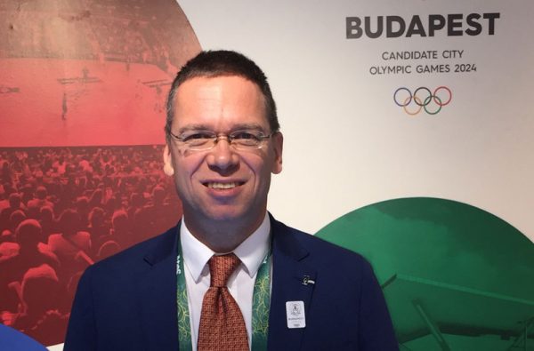 Budapest 2024 Bid Chairman Balázs Fürjes at Hungary House in Rio (GamesBids Photo)