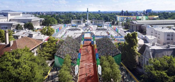Budapest 2024 Heroes’ Square Stadium to host Cycling and Athletics events (Budapest 2024 Depiction)