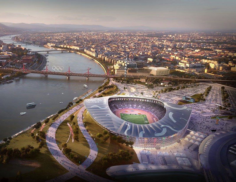 Proposed Budapest 2024 Olympic Stadium (Budapest 2024 depiction)