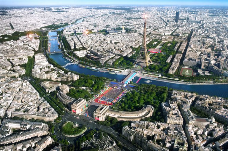 Paris 2024 depiction of Olympic celebrations