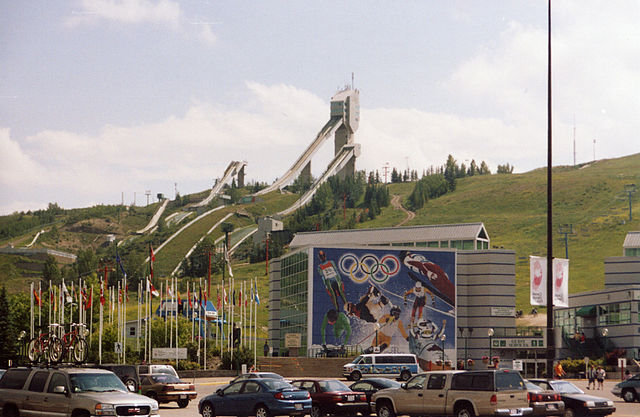 Calgary 1988 Ski Jump facility at Canada Olympic Park circa 2005. The structure will be decommissioned this fall (Wikipedia Photo)