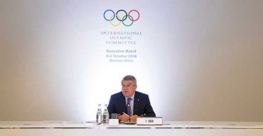 IOC President Thomas Bach at an Executive Board meeting in Buenos Aires October 3, 2018 (IOC Photo)