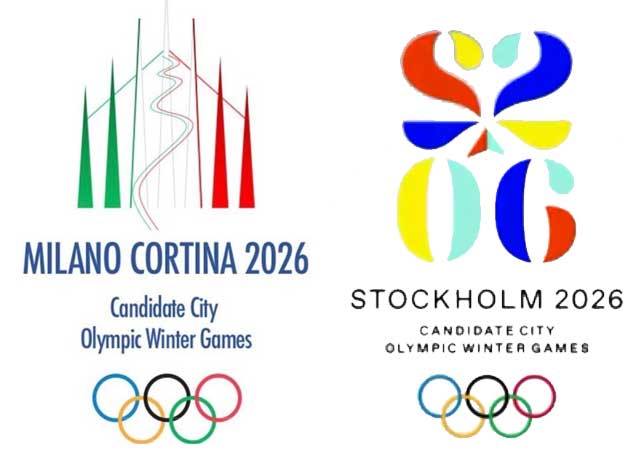 The Milano-Cortina and Stockholm 2026 Olympic and Paralympic Games bid unveil their logos at ANOC