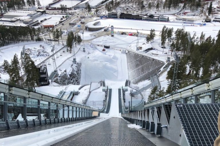 View of Falun, Sweden from the top of the Lugnet Hills ski jump (GamesBids photo)